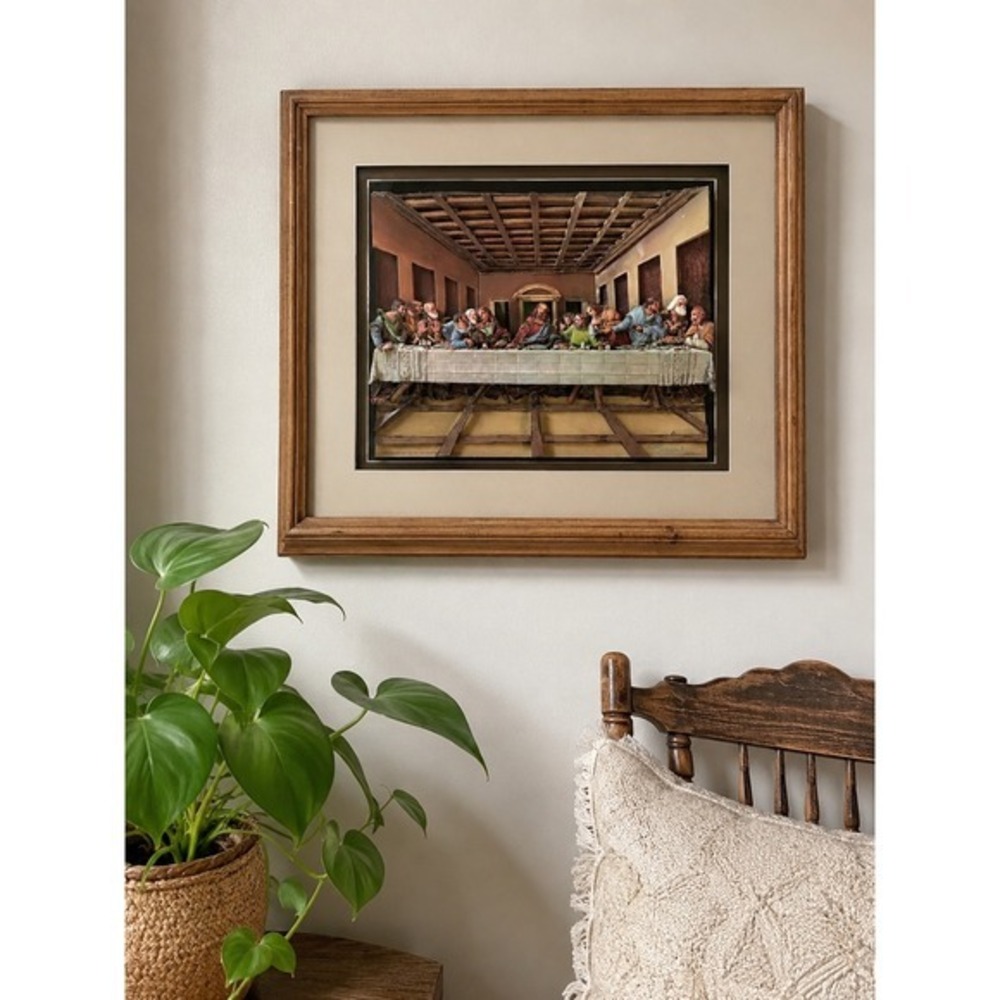 Vintage Last Supper 3D Paper Tole Decoupage Religious Wall Art Christian Church